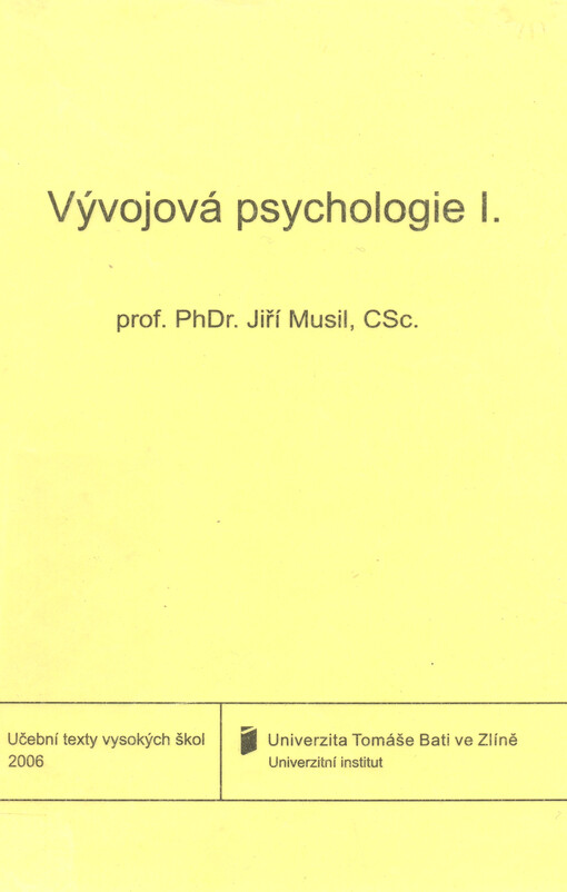 Vývojová psychologie.I
