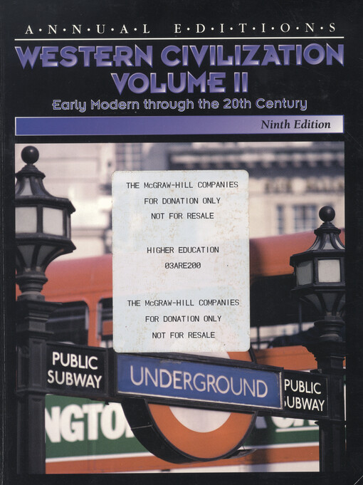 Western civilization.  Volume II, Early modern through the twentieth century 