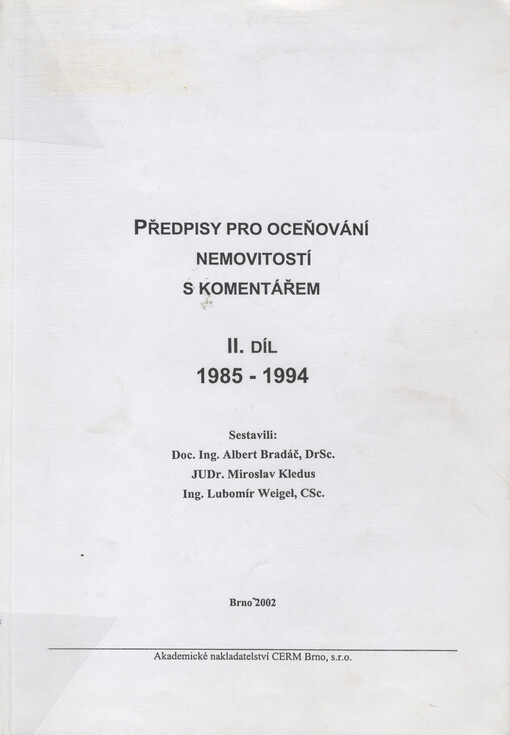 Předpisy pro oceňování nemovitostí s komentářem