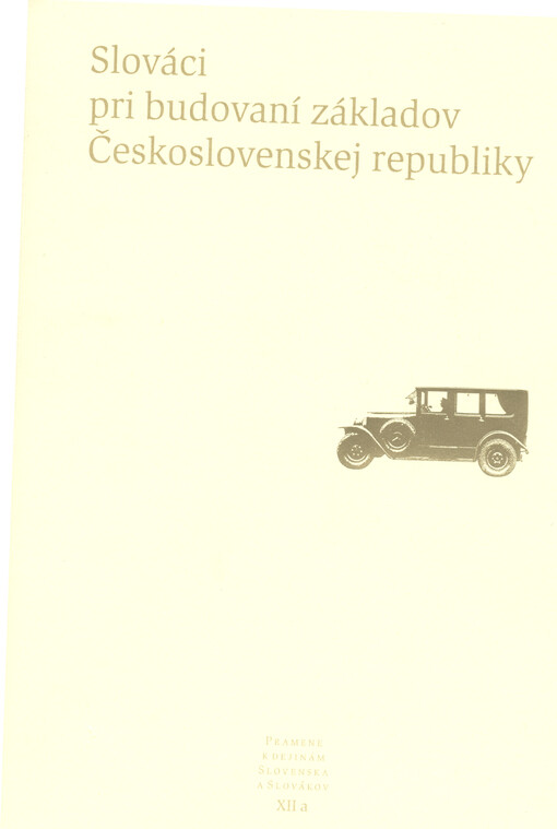 Pramene k dejinám Slovenska a Slovákov XIIa