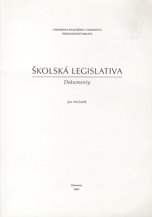 Školská legislativa :dokumety