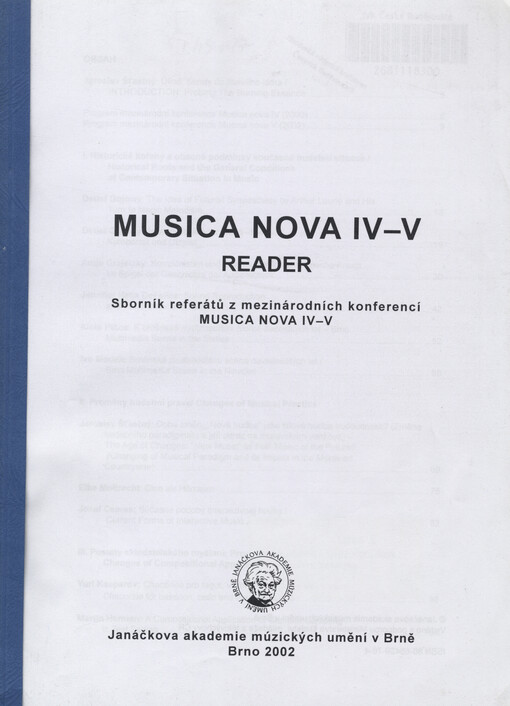 Musica nova IV-V : reader : sborník referátů z mezinárodních konferencí Musica nova IV-V