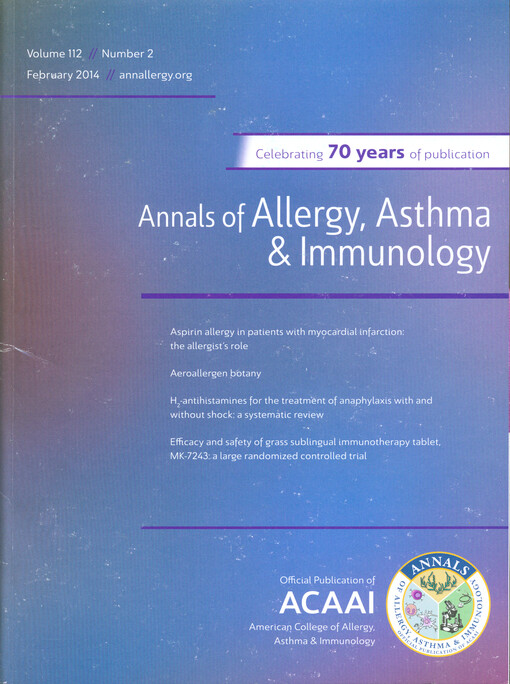 Annals of allergy, asthma & immunology.    