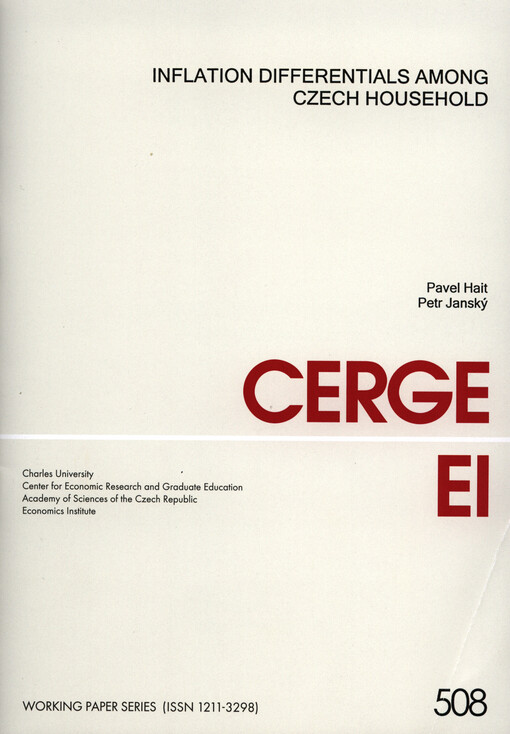 Inflation differentials among Czech households