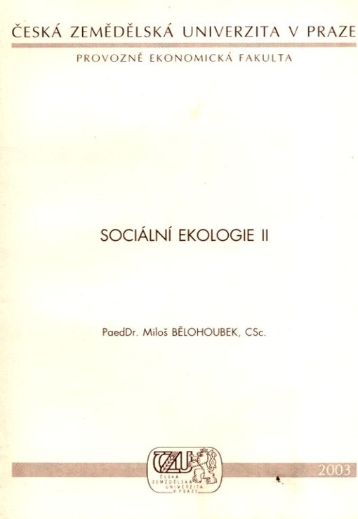 Sociální ekologie II
