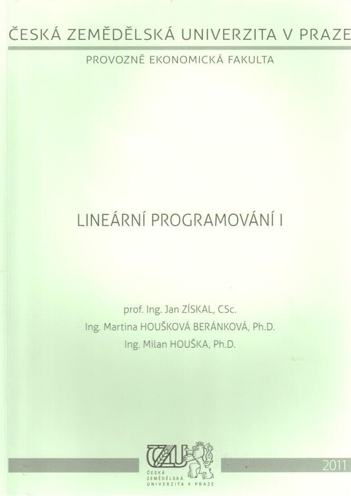 Lineární programování I