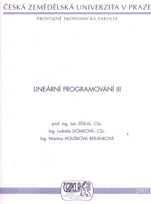 Lineární programování III