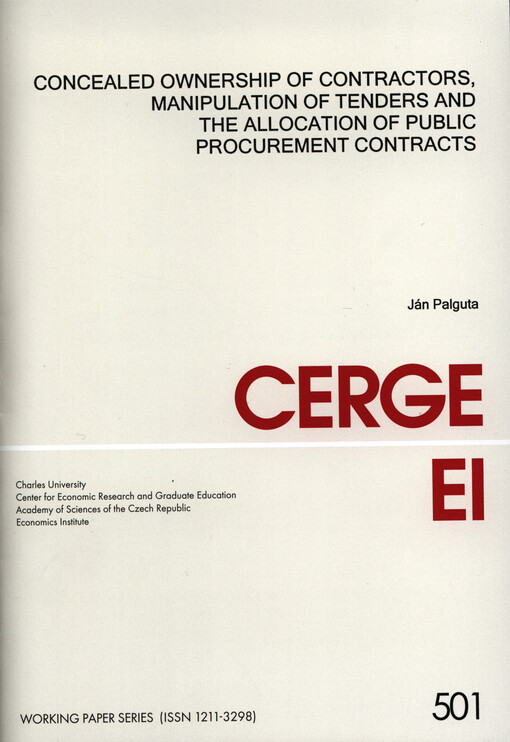 Concealed ownership of contractors, manipulation of tenders and the allocation of public procurement contracts