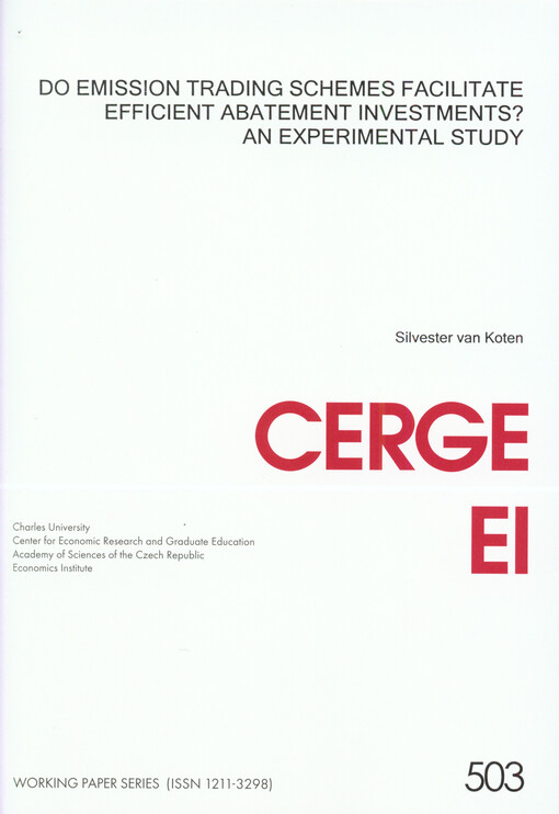 Do emission trading schemes facilitate efficient abatement investments? :an experimental study
