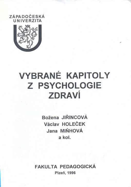 Vybrané kapitoly z psychologie zdraví