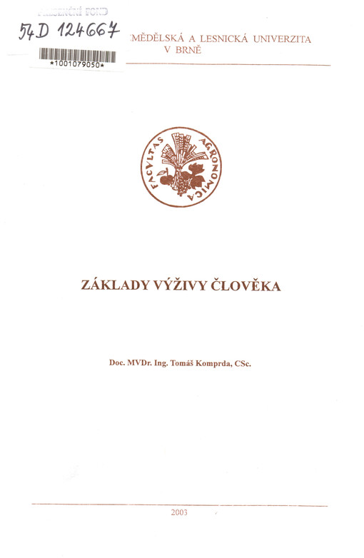 Základy výživy člověka