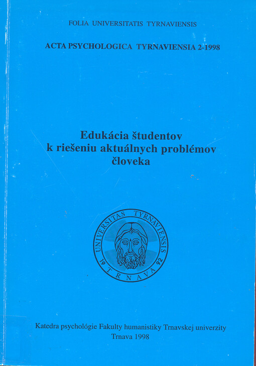 Edukácia študentov k riešeniu aktuálnych problémov človeka
