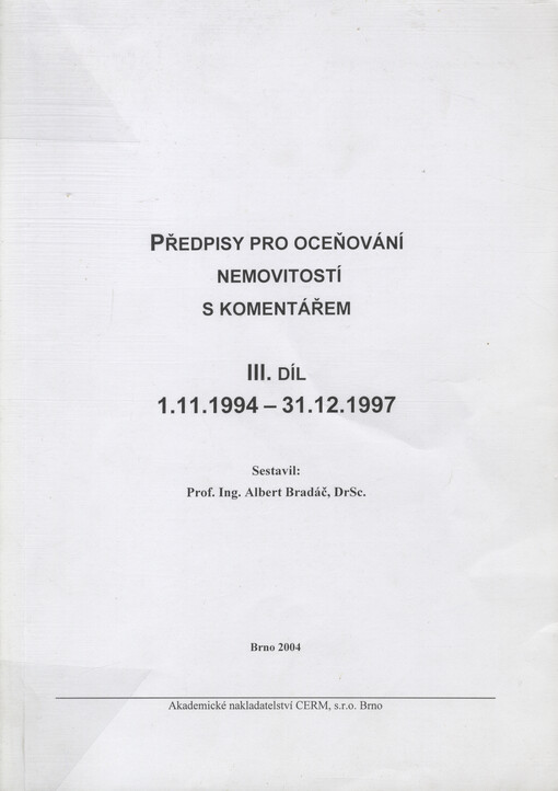 Předpisy pro oceňování nemovitostí s komentářem