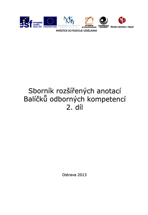 Sborník rozšířených anotací Balíčků odborných kompetencí, 2. díl