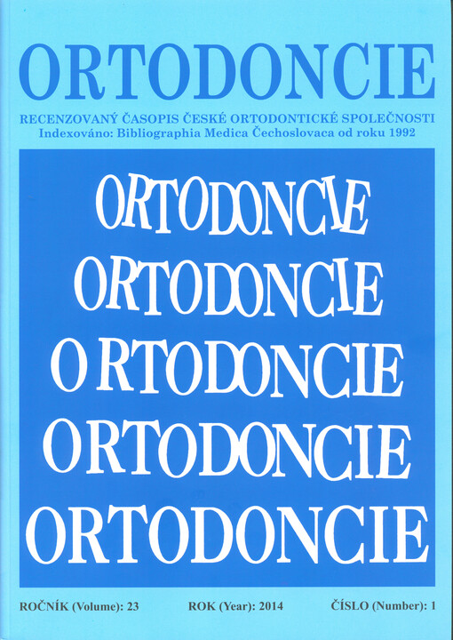 Ortodoncie : časopis České ortodontické společnosti   