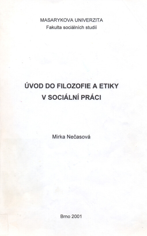 Úvod do filozofie a etiky v sociální práci