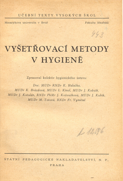 Vyšetřovací metody v hygieně