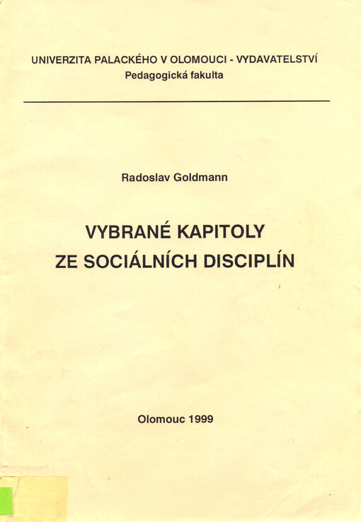 Vybrané kapitoly ze sociálních disciplín