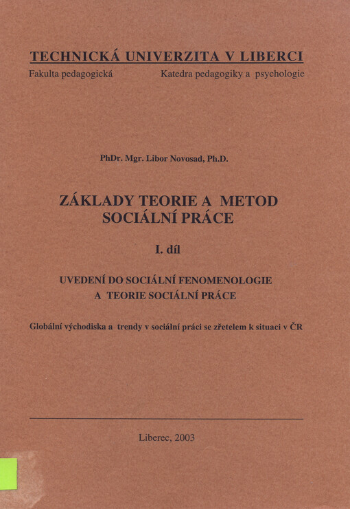 Základy teorie a metod sociální práce