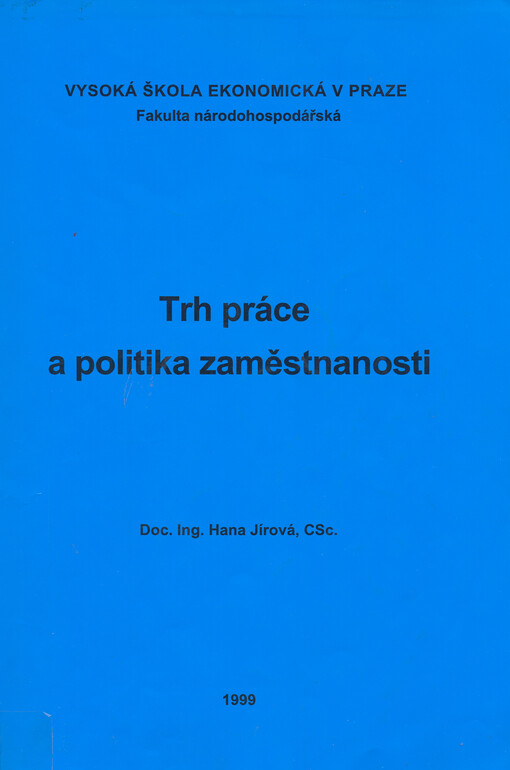 Trh práce a politika zaměstnanosti