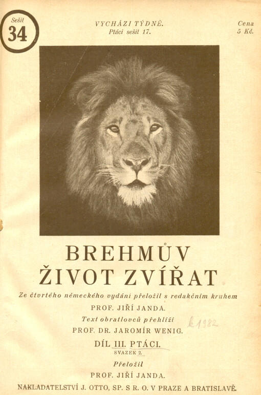 Brehmův život zvířat.Díl 3,Ptáci.