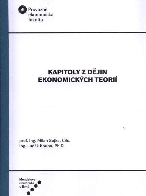 Kapitoly z dějin ekonomických teorií