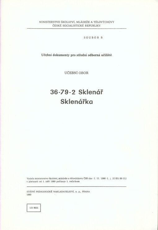 36-79-2 Sklenář, sklenářka :učební obor