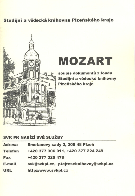 Mozart : soupis dokumentů z fondu Studijní a vědecké knihovny Plzeňského kraje
