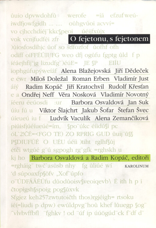 O fejetonu, s fejetonem : (sborník textů k žánru)