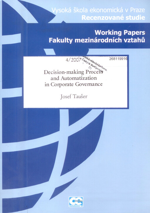 Decision-making process and automatization in corporate governance