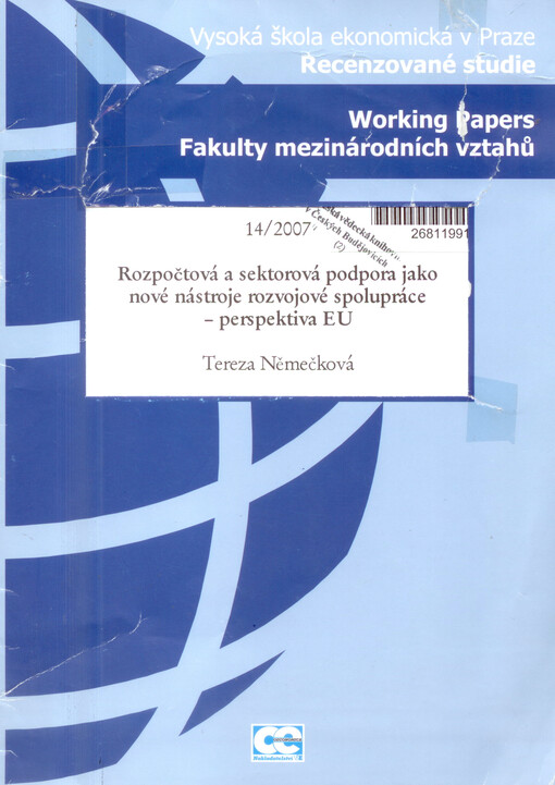 Rozpočtová a sektorová podpora jako nové nástroje rozvojové spolupráce - perspektiva EU