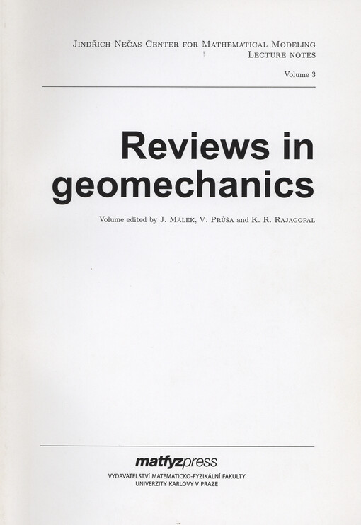 Reviews in geomechanics