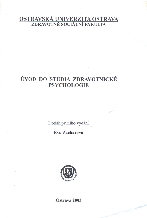Úvod do studia zdravotnické psychologie