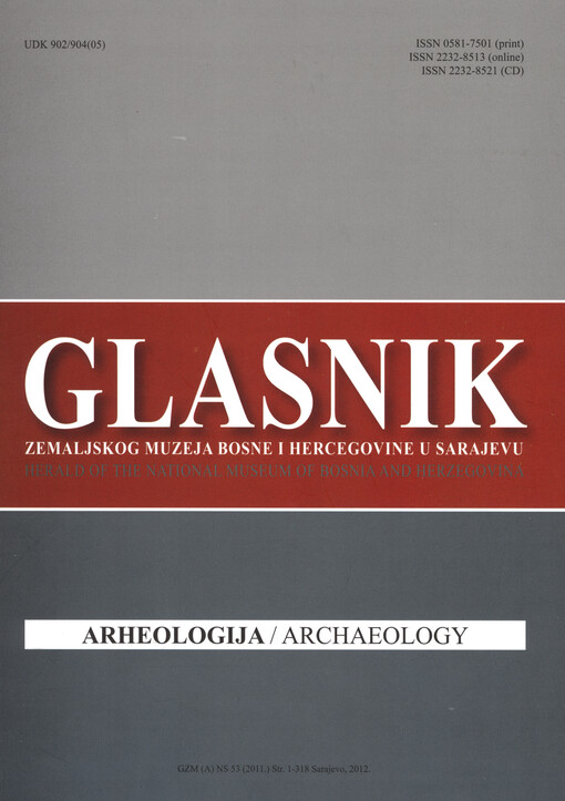 Glasnik Zemaljskog Muzeja Bosne I Hercegovine u Sarajevu.Arheologija
