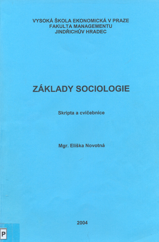 Základy sociologie: skripta a cvičebnice