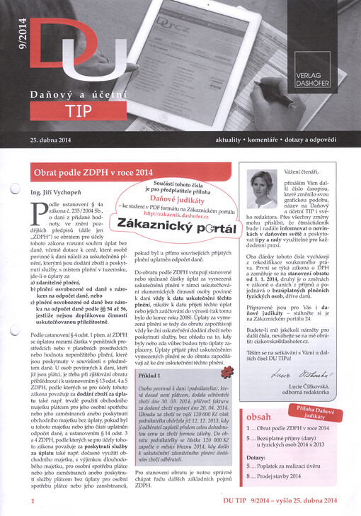 Daňový a účetní tip :aktuality, komentáře, dotazy a odpovědi