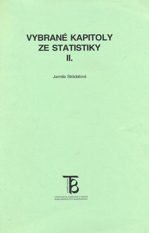 Vybrané kapitoly ze statistiky.  II.  