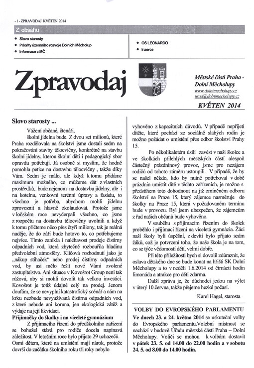 Zpravodaj Městské části Praha - Dolní Měcholupy