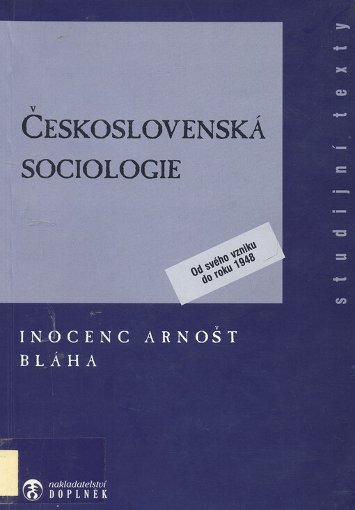Československá sociologie: od svého vzniku do roku 1948