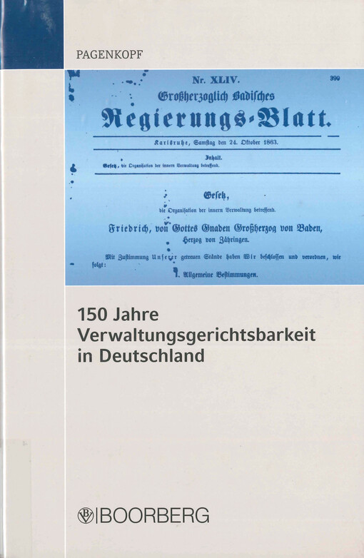 150 Jahre Verwaltungsgerichtsbarkeit in Deutschland