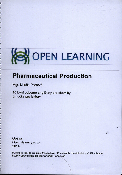 Pharmaceutical production :10 lekcí odborné angličtiny pro chemiky, příručka pro lektory