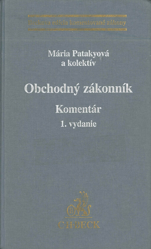 Obchodný zákonník : komentár, 1. vyd.