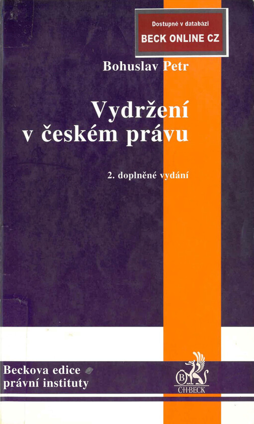 Vydržení v českém právu, 2., dopl. vyd.