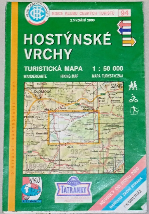 Hostýnské vrchyturistická mapa 1:50 000