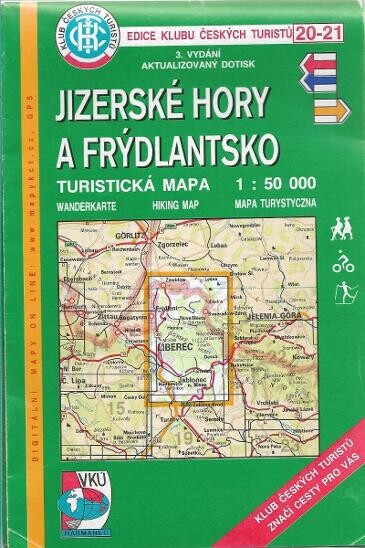 Jizerské hory a Frýdlantsko turistická mapa 1:50 000
