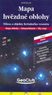 Mapa hvězdné oblohy tělesa a objekty hvězdného vesmíru : hvězdy, galaxie, názvy souhvězdí