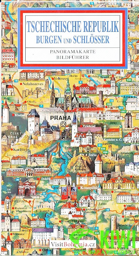 Tschechische Republic Burgen und Schlösser : Panoramakarte : Bildführer