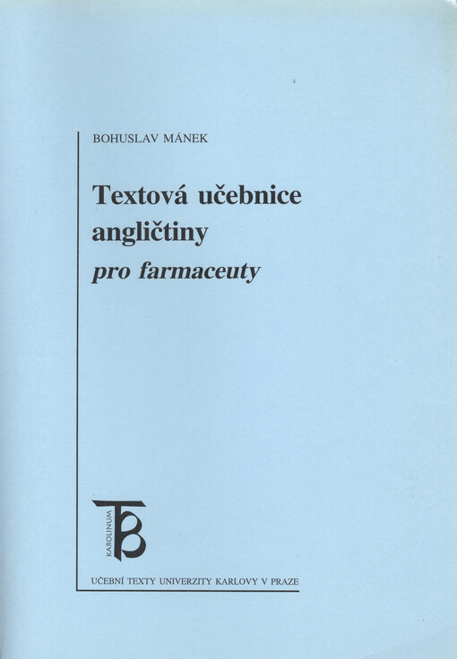 Textová učebnice angličtiny pro farmaceuty
