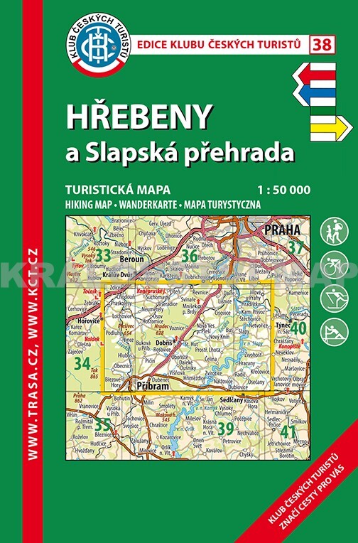Hřebeny a Slapská přehrada turistická mapa 1:50 000
