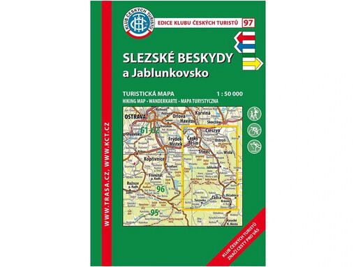 Slezské Beskydy a Jablunkovskoturistická mapa 1:50^000 : novinky od roku 2000, barevná zadní strana, kilometráž : digitální kartografie-GPS